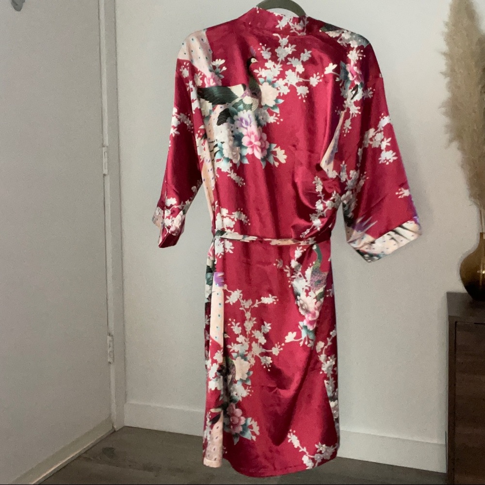 Satin Pink Robe - Picture 2 of 3